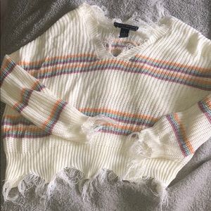 distessed sweater